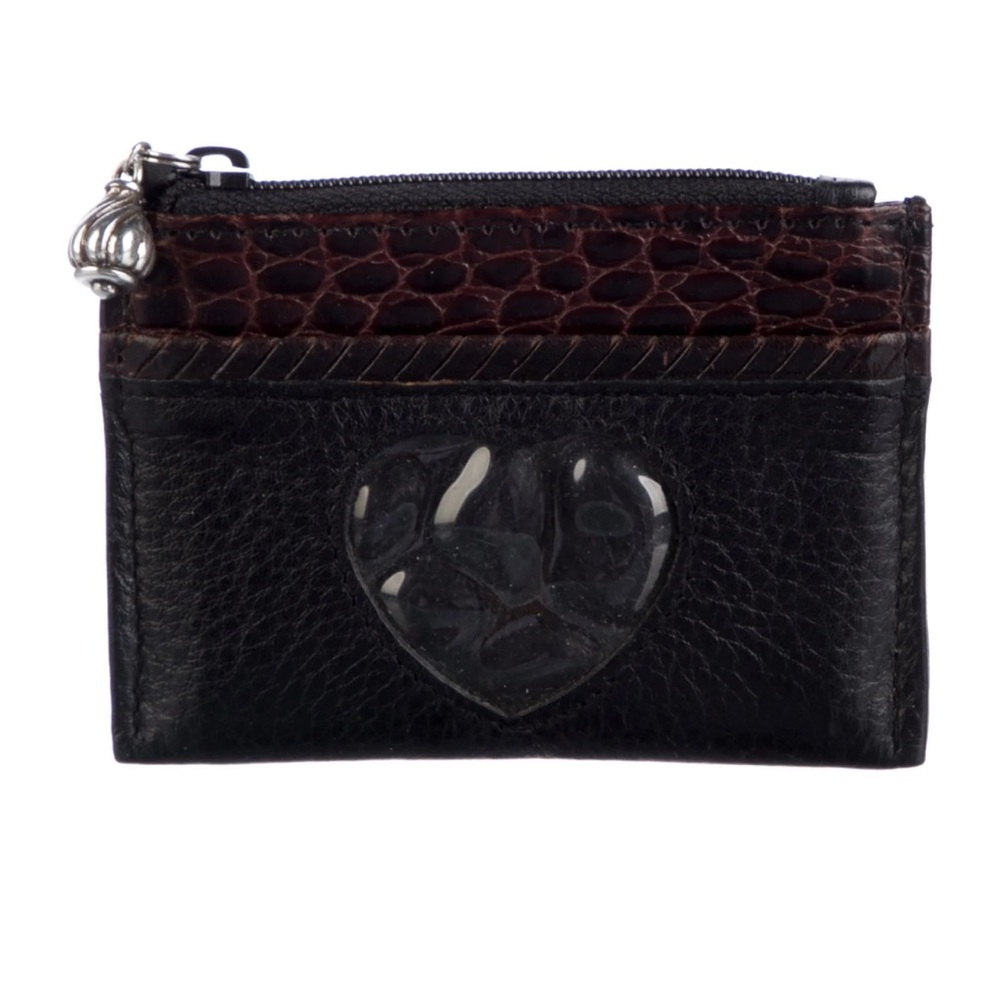 Brighton Pebbled/Embossed Leather Heart View Cardholder/Coin Purse